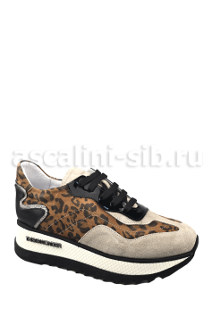 ГР Туфли G435 2457 натуральная кожа / замша (Л) визон-леопард