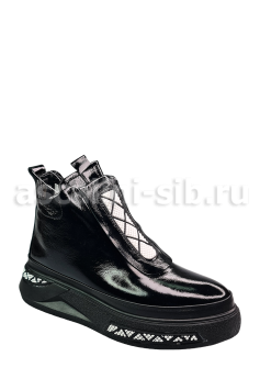 ГР П/Ботинки P075 KS06 натуральная кожа/лак (ВО) черные
