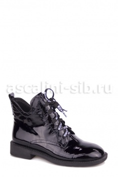 ИН Ботинки F6218-22390J-4394 натуральная лакированная кожа (ВО) черные